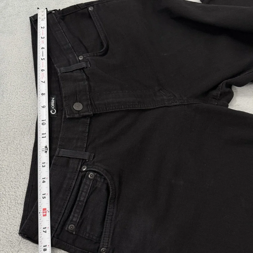 Origin Jeans Mens 36x32 Black Straight Fit Denim Stretch Waist Made In USA